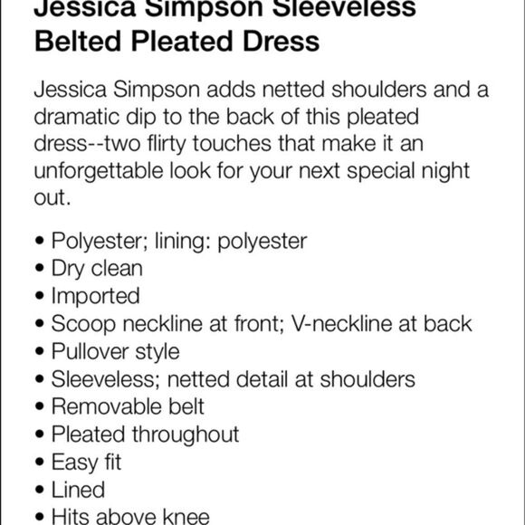🎉1 hr sale🎉Jessica Simpson pleated dress👧 - Picture 4 of 4